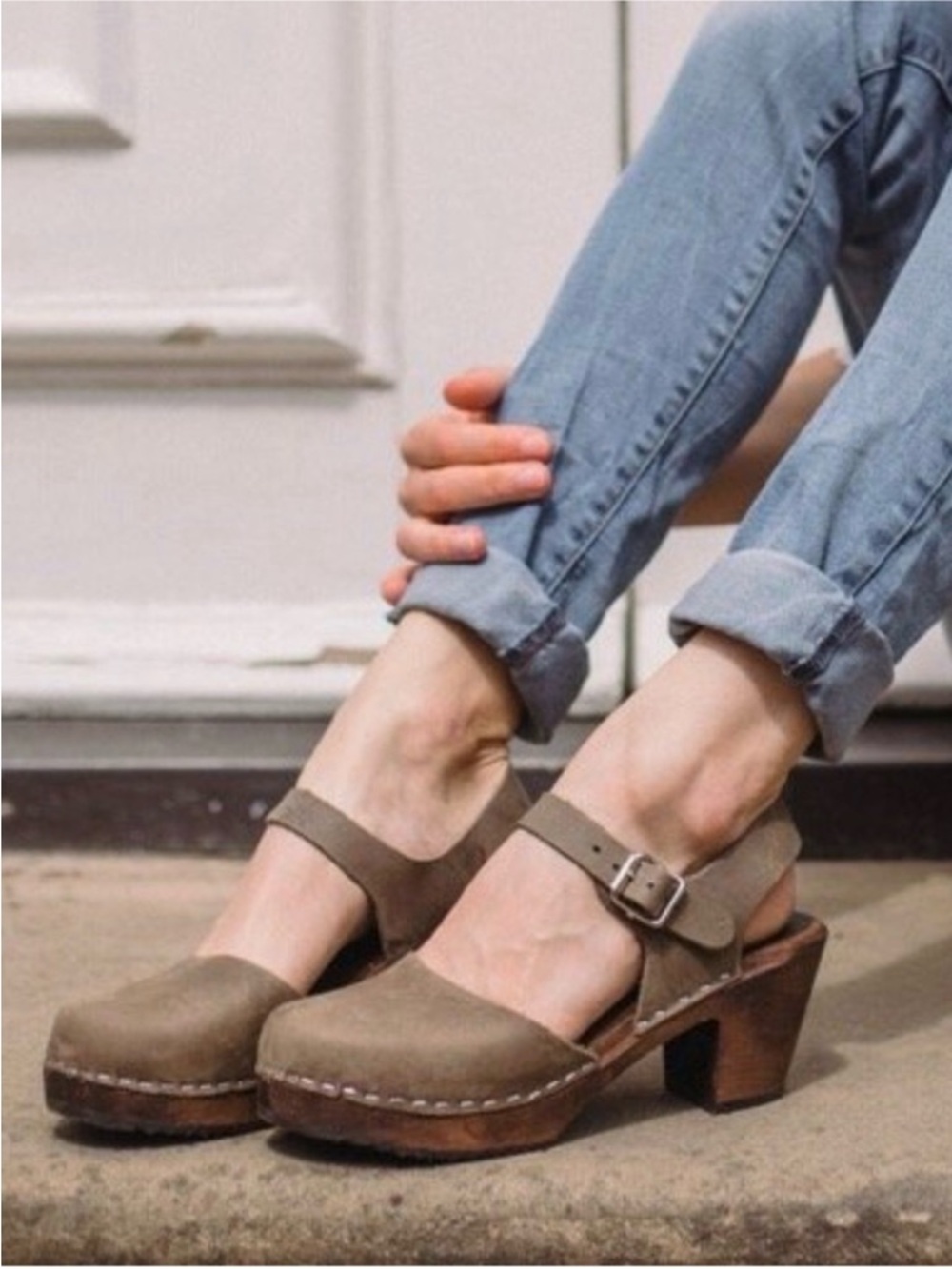 Lotta from Stockholm Taupe Clogs in Oiled Nubuck Leather USA 9.5 EUR 41